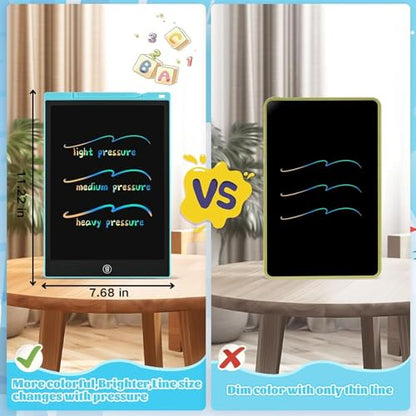EooCoo Toys for Ages 3-8, 12 Inch LCD Writing Tablet 2 Pack, Preschool Classroom Must Haves, Electronic Drawing Board Drawing Pad, Birthday Gifts for Boys & Girls, Kids Travel Essential - 12 Inch - color: 12”pink&blue