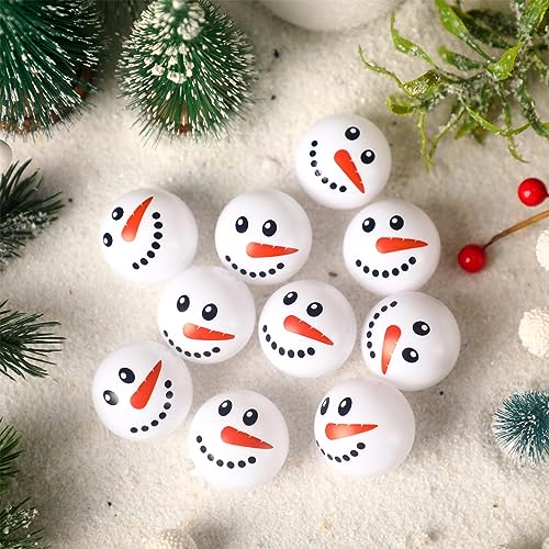 Liliful 60 Pcs Christmas Holiday Novelty Table Tennis Artificial Black and White Plastic Snowman Snowballs Xmas Stockings Goodie Bag Stuffers for Kids Baby Pool Play Table House Toddler Accessories