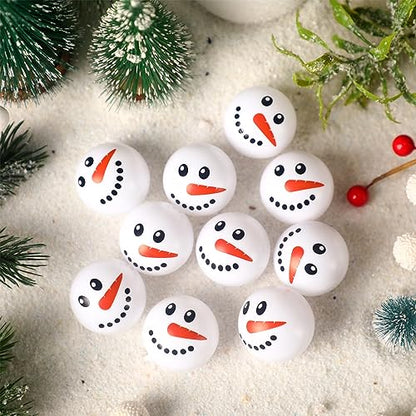 Liliful 60 Pcs Christmas Holiday Novelty Table Tennis Artificial Black and White Plastic Snowman Snowballs Xmas Stockings Goodie Bag Stuffers for Kids Baby Pool Play Table House Toddler Accessories