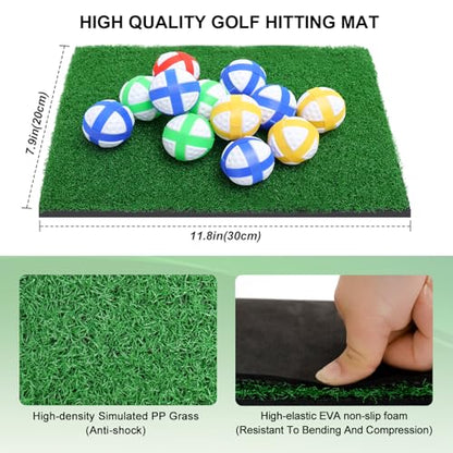 Golf Chipping Game Mat, Double Sided Golf Hitting Mat,6x5 FT Golf Practice Mat Outdoor Indoor Golf Games for Adults,Score Sticky Playing Golf Balls for Home Backyard Garage Game(No Club)