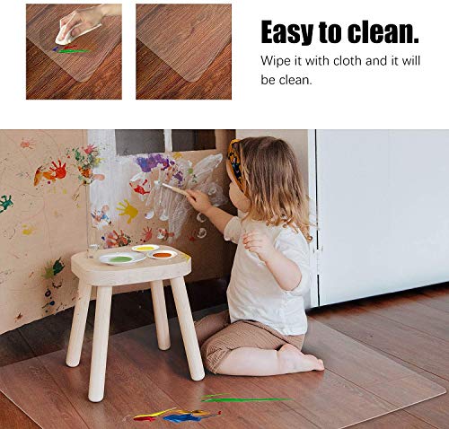Kuyal Clear Chair Mat, Hard Floor Use, 48" X 53" Transparent Office Home Floor Protector mat Chairmats (48" X 53" Rectangle) - size: 48" x 53" Rectangle