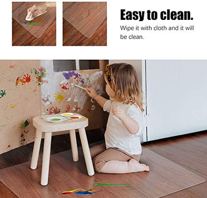 Kuyal Clear Chair Mat, Hard Floor Use, 48" X 53" Transparent Office Home Floor Protector mat Chairmats (48" X 53" Rectangle) - size: 48" x 53" Rectangle