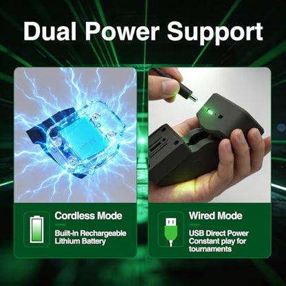 FunVision Green Laser Dart Throw Line - 360° Oche Toe Dart Line Marker with Rechargeable Lithium Battery & USB Power Line