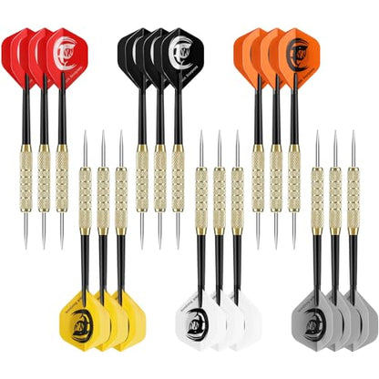 Accmor 18 Pack Steel Tip Darts, Metal Tip Dart Set, Darts Metal Tip Set, Metal Darts for Dartboard - style: 18G Darts