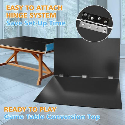 6/7/8/9Ft Mid-Size Ping Pong Conversion Top, Foldable Table Tennis Table Top with Net for Home Office - color: BLACK, size: 8*4 FT