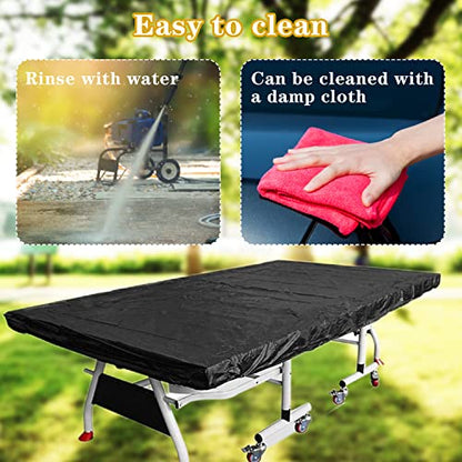 Lmaray 110 By 59 Inches Flat Ping Pong Table Cover, Black, Waterproof, 210D Breathable Oxford Cloth, Dust Proof for Indoor Outdoor