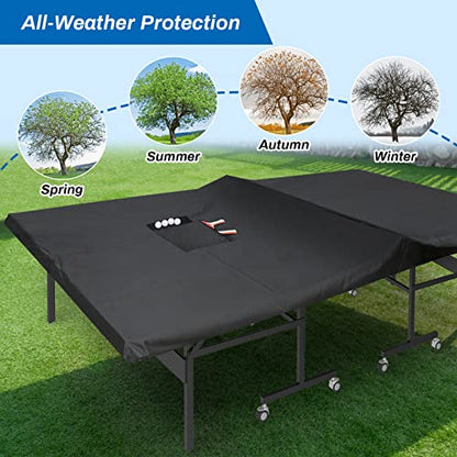 Coolrunner Ping Pong Table Cover - Waterproof Indoor & Outdoor, 420D Oxford Fabric for Folding & Flat Tables