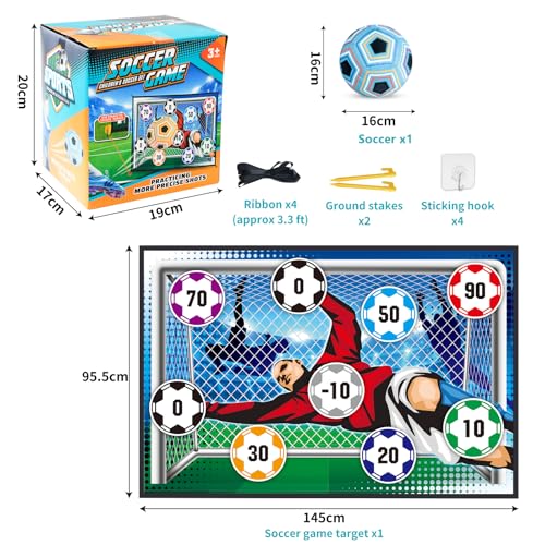 Soccer Ball Game Set for Kids: Indoor Outdoor Backyard Toss Soccer Goal Game with Balls - Sports Soccer Toys for Kids Boys for 3 4 5 6 7 8 Year Old - Birthday Gifts for Boys Girls Age 3-12