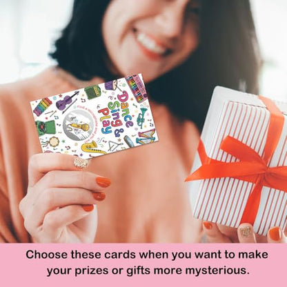 50 Pcs Dance Sing & Play Scratch off Game Cards, Musical Instruments Scratch Cards for Music Birthday Party, Back To 80s 90s Party Supplies, Dancing Activity Lottery Prize Raffle Ticket - color: Multi