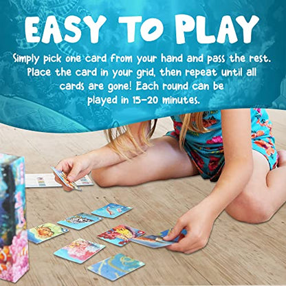 Genius Games Ecosystem: Coral Reef - A Mensa Recommended Family Card Game About Aquatic Animals, Their Habitats & Food Chain | A Light Educational Marine Biology Board Game for Kids and Families - style: Ecosystem Coral Reef