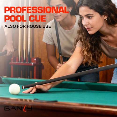 Banly Carbon Fiber Pool Cue Stick 12.5mm Time Crystal Tip, Low Deflection Pool Cue Professional Billiard Cue Sticks with Gift Box - color: 2-Linggas Wood(White Grip)