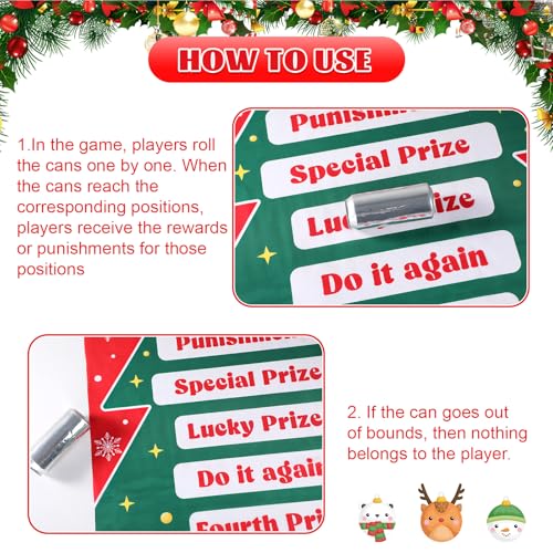 gisgfim Can Rolling Game Props Party Games Roll The Can Challenge Raffle Set for Adults Family Classroom Gatherings Birthday Party Supplies Activities Gifts Indoor Outdoor Holiday Prizes(Christmas) - style: Christmas