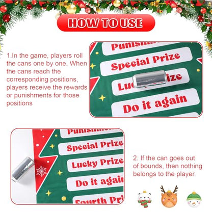 gisgfim Can Rolling Game Props Party Games Roll The Can Challenge Raffle Set for Adults Family Classroom Gatherings Birthday Party Supplies Activities Gifts Indoor Outdoor Holiday Prizes(Christmas) - style: Christmas