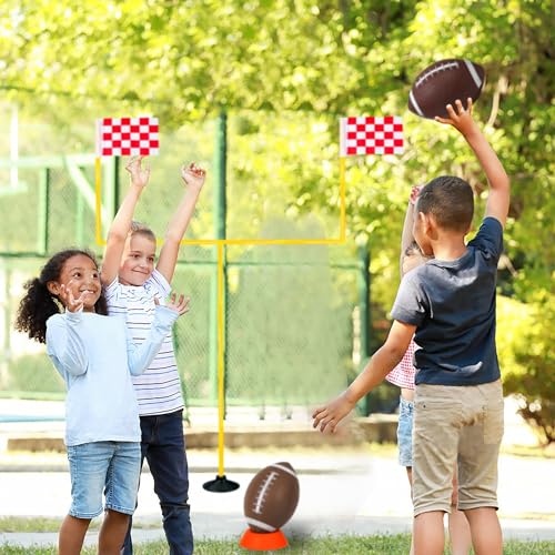 Football Field Goal Post - 6 ft x 4 ft Portable Football Goal Post - Kicking Field Goals-Backyard Field Goal Post for Kids/Youth/Adults -(2 ft-6 ft in Height)