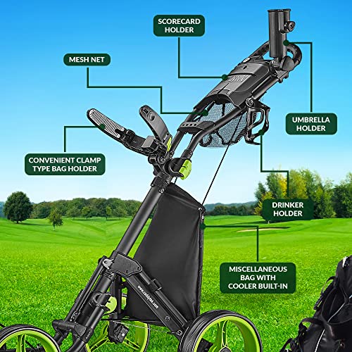 Caddytek Golf Explorer V8 Superlite Deluxe Push Cart - color: Lime