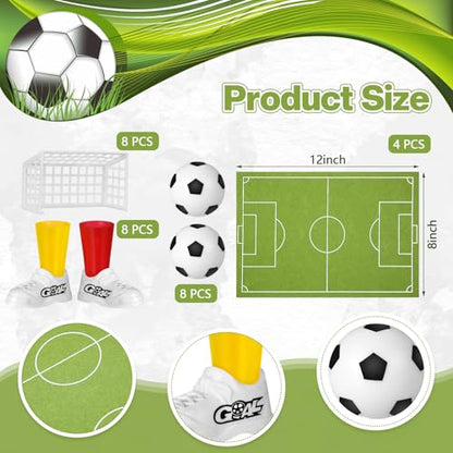 Simgoing 4 Set Soccer Football Centerpieces Table Decor Sports Party Decorations Pitch on The Table Game with 4 Flick Games Set Office Sports Party Favors(Soccer) - style: Soccer