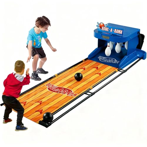 Electronic Bowling Game Set for Kids & Family with Automatic Ball Return & LED Scoring with Lighting & Simulation Sound Effect 6 Pins & 2 Balls Foldable for Easy Storage 2m/78.7in - size: 2m/78.7in