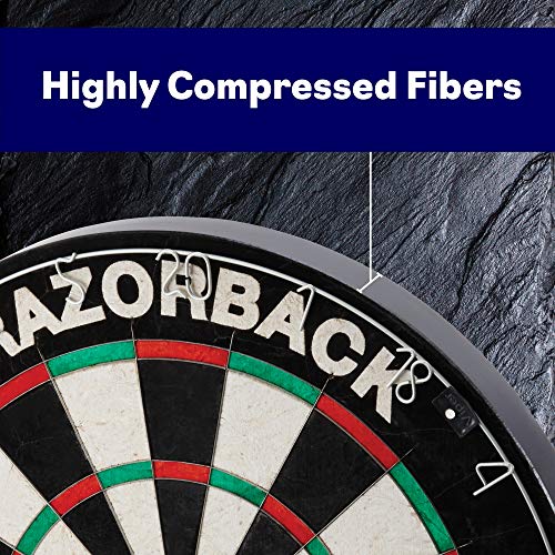 Viper Razorback WDF Accredited, Official Competition Bristle Steel Tip Dartboard Set with Staple-Free Razor Thin Spider Wire Self-Healing