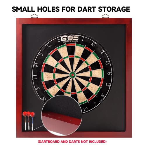 GSE Games & Sports Expert Dart Backboard with Wood Frame and Felt. Wall Protector for Dart Board Surround - color: Mahogany