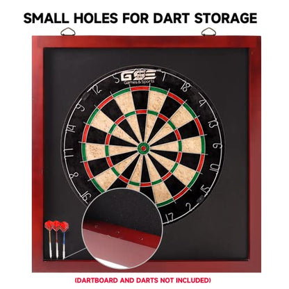 GSE Games & Sports Expert Dart Backboard with Wood Frame and Felt. Wall Protector for Dart Board Surround - color: Mahogany