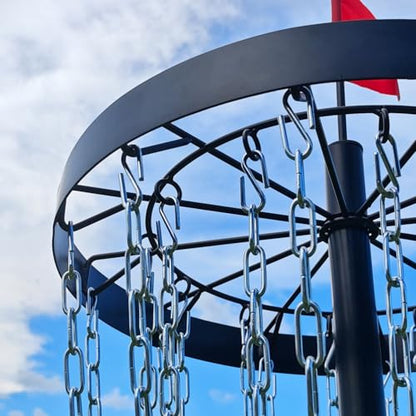 Disc Golf Basket - Portable Disc Golf Target with Heavy Duty 24-Chains Come with 6pcs Disc Golf Discs and Carry Bag, Ground Stake -Suitable for Players of All Levels - Multi Color Available - style: Plus-Black- 6 PCS