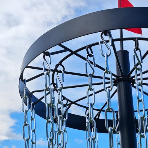 TARUMG Disc Golf Basket - Portable Disc Golf Target with Heavy Duty 24-Chains Come with Transit Bag and 3pcs Disc Golf Discs, Ground Stake -Suitable for Players of All Levels - Multi Color Available - style: Plus Black
