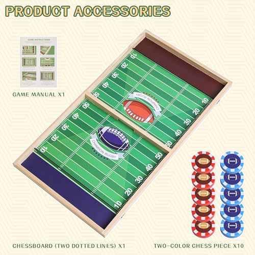 AIUAZA Football Fast Classic Ring Shooting Game Family Game Night with Friends Party Wooden Air Hockey Board Game for Adults Kids Tests Your Speed and Accuracy, 2 Players