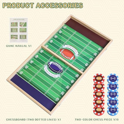 AIUAZA Football Fast Classic Ring Shooting Game Family Game Night with Friends Party Wooden Air Hockey Board Game for Adults Kids Tests Your Speed and Accuracy, 2 Players