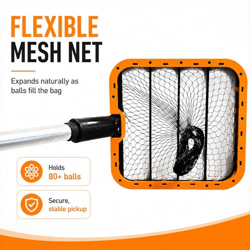 PICK 'N GO Table Tennis Ball Picker - Rapid and Efficient Ping Pong Retrieval Tool - Safe and Easy to Use Table Tennis Accessory for Players and Coaches - color: Orange & Black