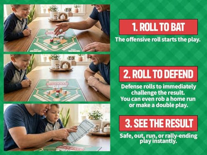 The Action-Packed Baseball Board Game with Both Offensive & Defensive Play, Easy to Learn for Kids and Adults, Great Gift Idea