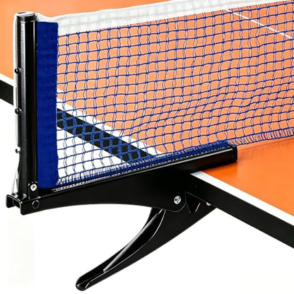 Collapsible Table Tennis Net Professional Steel Pingpong Net Clip Grip Mesh Training Competition Portable Tension Adjustable Post