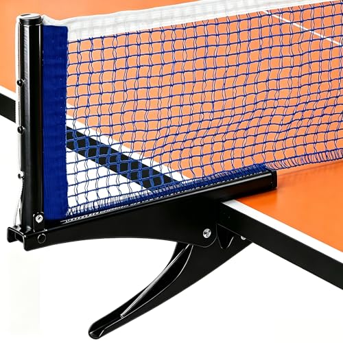 Collapsible Table Tennis Net Professional Steel Pingpong Net Clip Grip Mesh Training Competition Portable Tension Adjustable Post