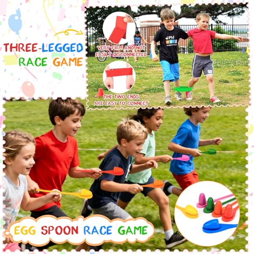 91Pcs Carnival Outdoor Games Potato Sack Race Bags for Adult Tug of War Rope Egg Spoon Bean Bags Ring Toss 3 Legged Relay Race Giant Tic Tac Toe Game Outdoor for Field Day Game Birthday Party