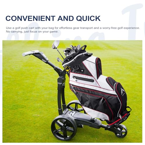 uniHimal 14-Way Golf Cart Bag with Organizer Divider & Rain Cover - color: Black-White
