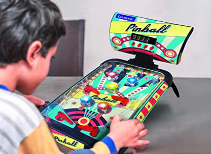 LEXiBOOK Table Electronic Pinball, Action and Reflex Game for Children and Family, LCD Screen, Light and Sound Effects, JG610 - style: Retro