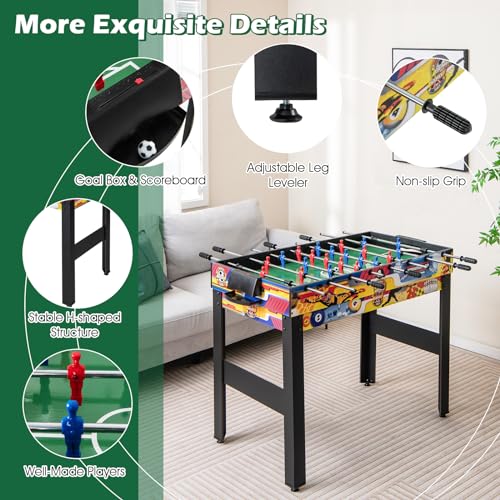 HOMGX 12-in-1 Game Table, Combo Game Table Set w/Air Hockey, Foosball, Billiards, Ping Pong, Pool, Chess, Bowling, Checkers, Backgammon, Shuffleboard, Family Arcade Games for Adults & Kids
