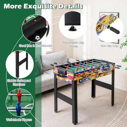 HOMGX 12-in-1 Game Table, Combo Game Table Set w/Air Hockey, Foosball, Billiards, Ping Pong, Pool, Chess, Bowling, Checkers, Backgammon, Shuffleboard, Family Arcade Games for Adults & Kids