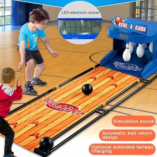 Bowling Alley Arcade Game, Indoor Bowling Ball Sports Game Console with LED Scoreboard with Automatic Reset, Lighting & Simulation Sound - Fun for Children and Adults,3.5m/11ft