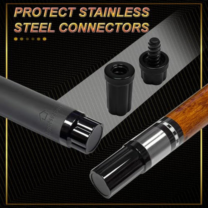 HomeSeason 58inch Carbon Fiber Pool Cue Stick with Screw-in Extension and Leather Case, 18oz Low Deflection Professional Cue Stick for Billiards, 13mm Tip - color: 20oz/Brown