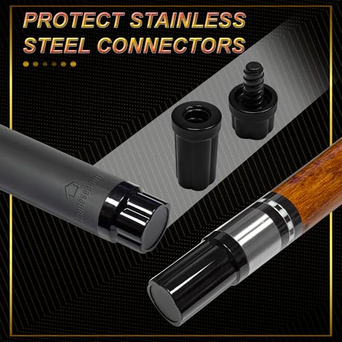 HomeSeason 58inch Carbon Fiber Pool Cue Stick with Screw-in Extension and Leather Case, 18oz Low Deflection Professional Cue Stick for Billiards, 13mm Tip - color: 20oz/Brown