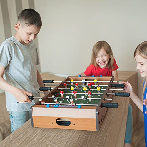 GLACER 20 Inch Foosball Table, Wood Indoor Soccer Table with 2 Footballs & Score Keepers, Portable Tabletop Soccer Game Set, Mini Foosball Table for Home, Game Room, Party, Kids & Adults