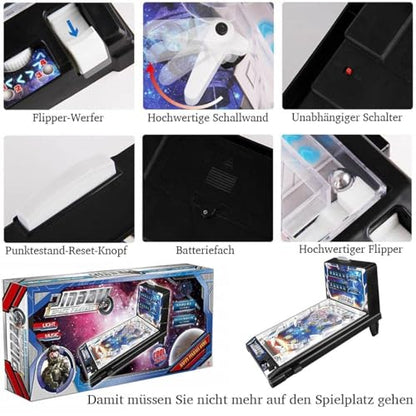 LED Pinball Machine for Adults Electronic Tabletop Pinball Toy with Light and Sound Effects for Kids and Family with Digital Counter and Arcade Game Sounds
