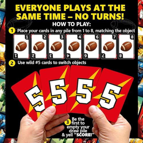 Quokka Football Fast-Paced Card Game for Kids & Adults – 128 Cards & Easy Rules – Quick & Fun Matching Game – 2-4 Players – Ages 8+ – Perfect for Family Games Night, Travel and Parties - color: Football
