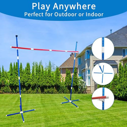 46-Piece Limbo Game for Kids and Adults - Professional Indoor/Outdoor Limbo Set Party Games, Backyard Carnival Games, Beach Lawn Games, Luau Birthday Game with Carry Bag