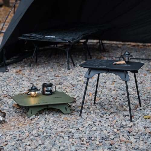 Small Folding Table Portable, Foldable Camping Table with Adjustable Height(16"/4"), Lightweight Side Table for Outdoor Picnic BBQ Beach Travel Fishing, Camping Coffee Table (Black) - color: Black