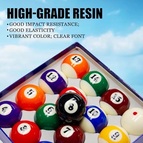 3A Grade Phenolic Resin Billiard Balls Set - 16pcs Tournament Pool Balls, Crystal Billiard Balls for Professional & Home Game