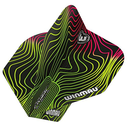 WINMAU Prism Alpha Solar Design Dart Flights - Standard Shape 100 Micron Polymetronic Flights for Stable Throw Control, Replacement Flights for Steel & Soft Tip Darts, 3 Sets (9 Flights)