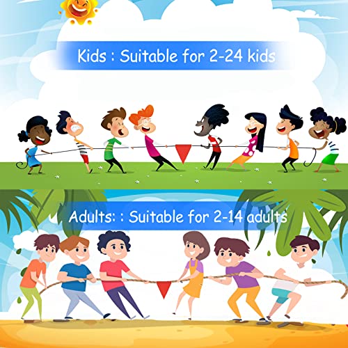 Outdoor Games 40FT Tug of War Rope & Potato Sack Race Bags Kit for Kids and Adults, Field Day Family Reunion Birthday Party Yard Games
