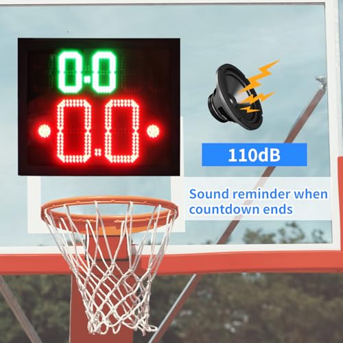 2 Units 14S/24S Basketball Shot Clock & Controller,Support 0-99 Seconds Custom Countdown Timer,Portable Shot Clock with Buzzer,Plug in(Game Time+Shot Clock) - style: Game Time+Shot Clock