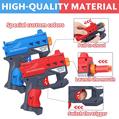 TiopLior Party Favors Compatible with Nerf Party, 8 Sets Gun Parties Favors for Birthday Pack Included Mini Foam Pistols, 160 Foam Bullets, Safety Glasses, Wrist Belt Band, Face Masks - size: 8 Sets